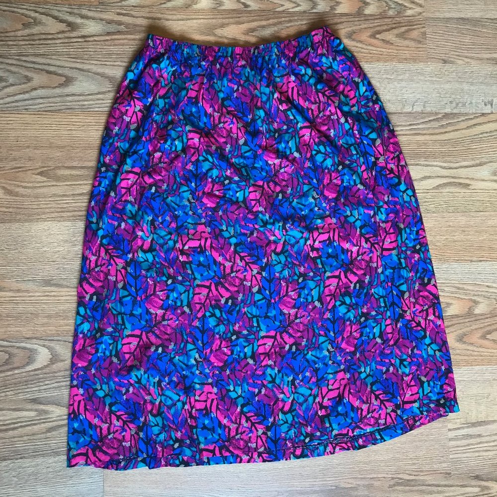 Vintage 80s Midi Vibrant Skirt